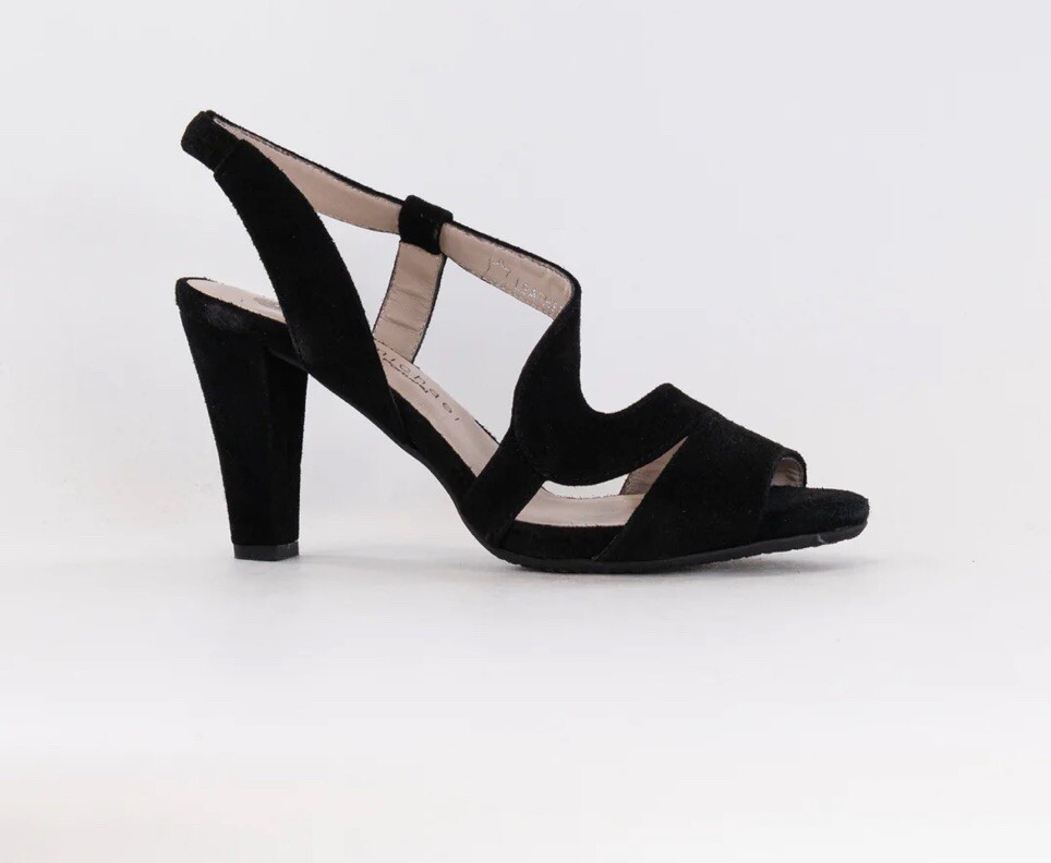 Eric Michael Scarlett Suede Strappy Heel Black Size 36 Brand New