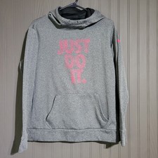 Nike Dri Fit Just Do It Hoodie Sweatshirt Gray Women's Size Large