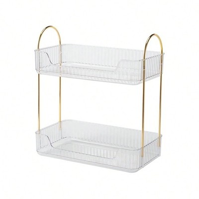 New Chic Nordic Bathroom Counter Organizer 2 Tier Plastic Perfume Tray Stand