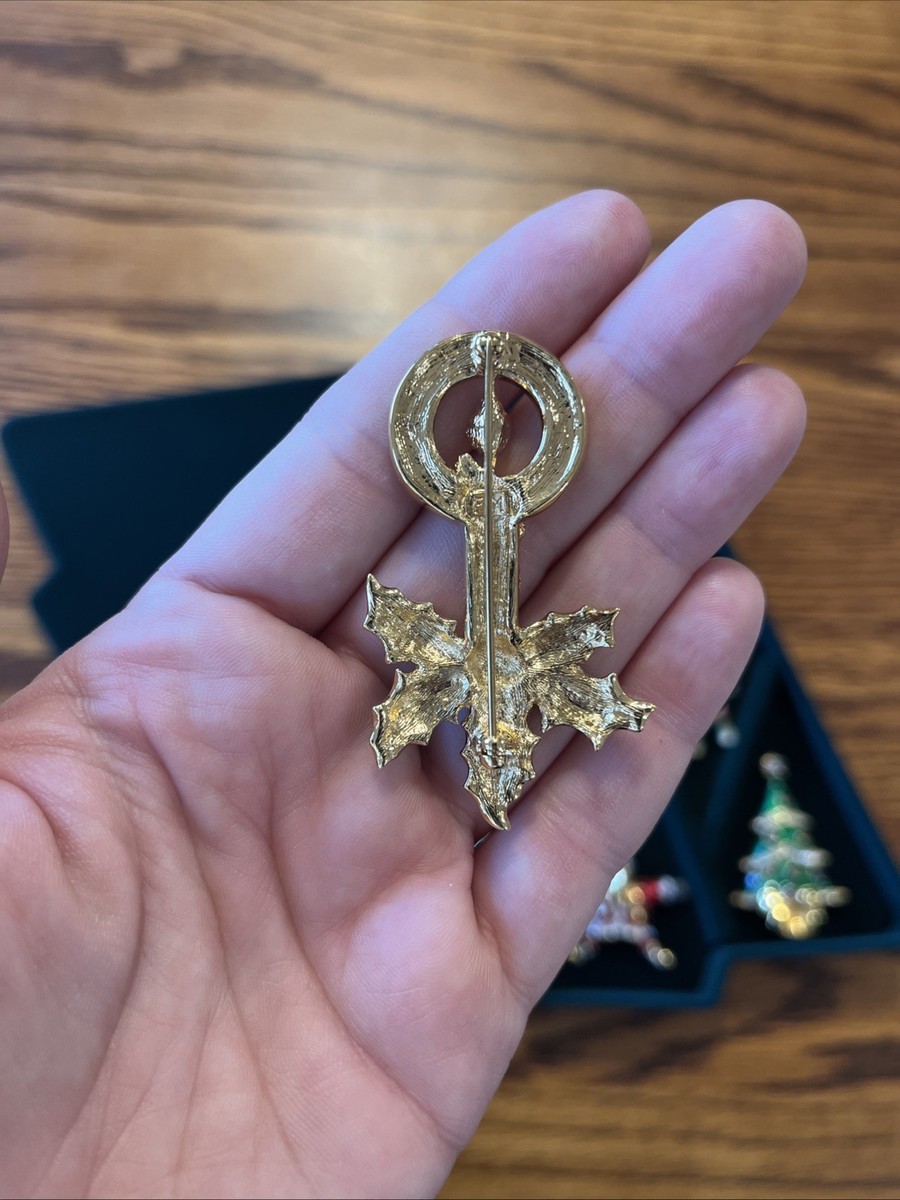 Jewels of Christmas Holidays Pin Brooch Set Kenneth Jay Lane
