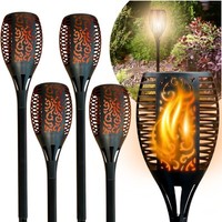 Blixtar 4X Garten GroßE Led-Solar-Lampe 96, Fackel Flamme Laterne Kit