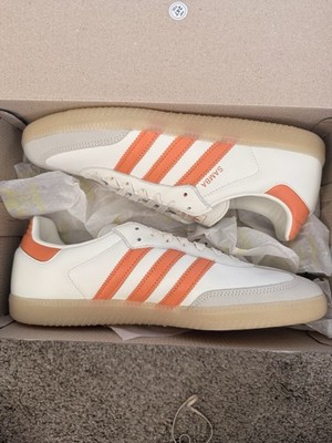 adidas Samba OG W White/Orange/Beige Low Top Lace-Up Gum Sneakers IH9057
