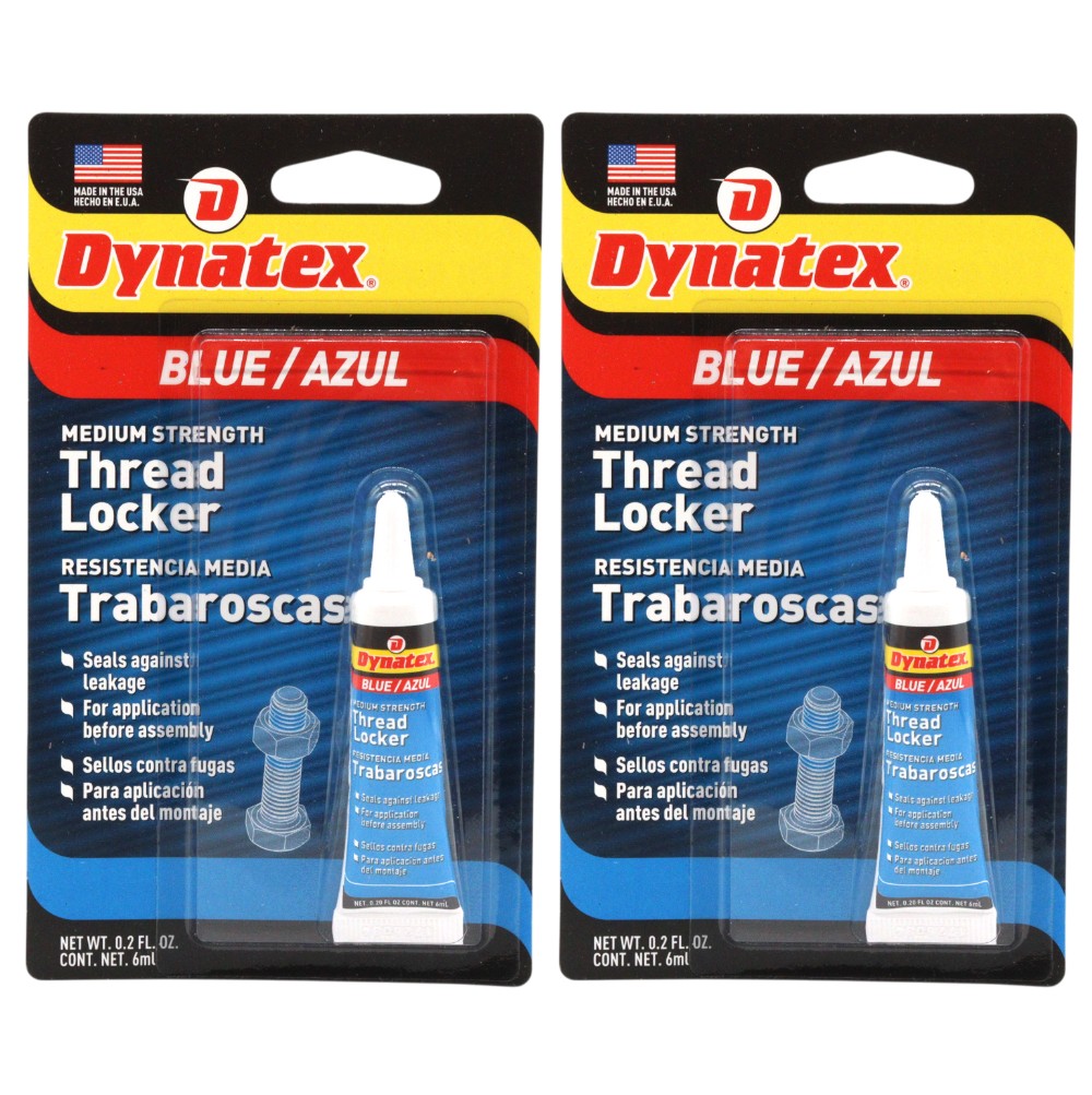 Dynatex Blue Medium Strength Threadlocker 0.20 oz Bottle (2-Pack)
