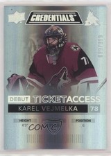 2021 Upper Deck Credentials Debut Ticket Access /999 Tier 1 Karel Vejmelka 1t86
