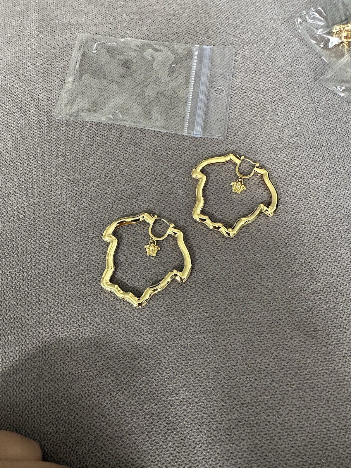 Golden Large Hoop Earrings Fashion Statement Piece-image