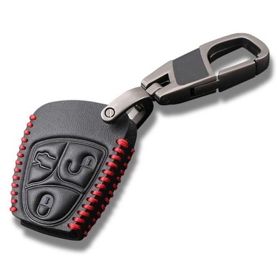 3 Buttons Leather Remote Key Case Cover FOB For Mercedes BENZ C S CLK SLK