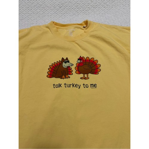 Teddy the Dog Talk Turkey To Me Long-Sleeve Sweatshirt Yellow Size 2XL