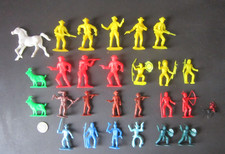 Mixed lot x27 Vintage PLASTIC COWBOY  INDIAN TOY FIGURES Replacement Tim Mee