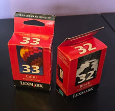Lexmark 32 Black 33 Tri-Color Genuine Original Inkjet Ink Cartridges