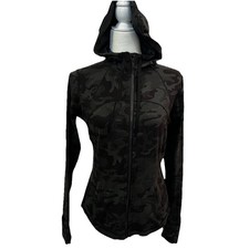 Women's Lululemon Define Jacket Mesh Vent Luon Incognito Camo Multi Grey Sz 10