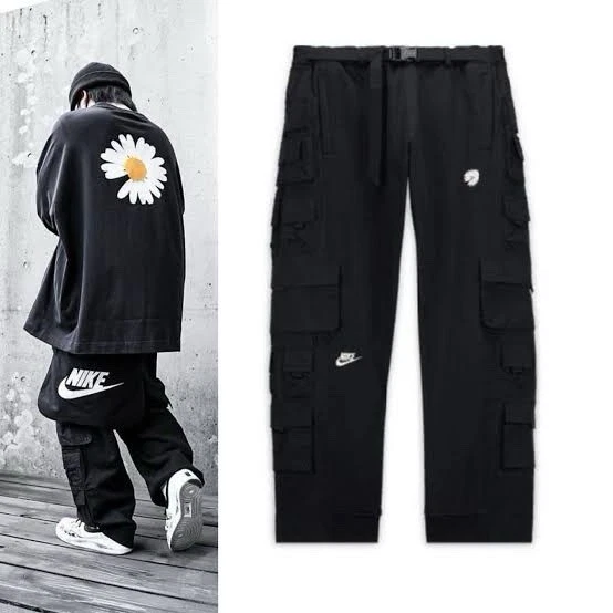 Nike x Peaceminusone G-Dragon Wide CF Pants Black Men Size Large DR0095-010 Auth - Image 2 of 2