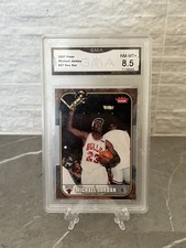 Michael Jordan 2007  Fleer #27 Chicago Bulls GMA 8.5 NM-MT+ Grade Scratched Case
