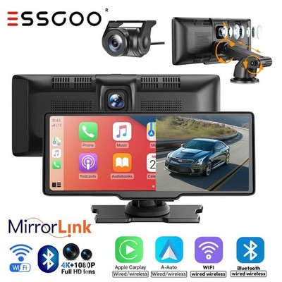 Rückfahrkamera Kabellos 10.26'' Monitor Dashcam 24h Parking Mode Carplay Android
