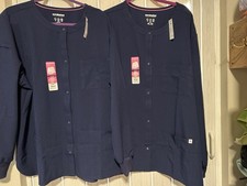 2 NWT UNISEX BLUE SCRUBSTAR JACKET SNAP CLOSURE, SLEEVES POCKETS 1 2XXL 1 3XXL