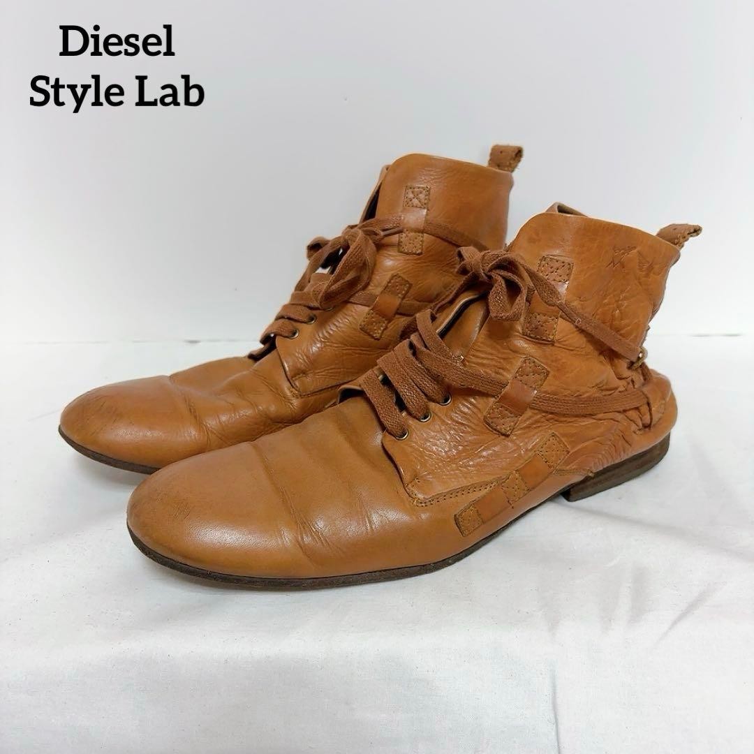 Diesel Men 8.5US style Lab Leather Boots Vintage Luxury  display picture 1