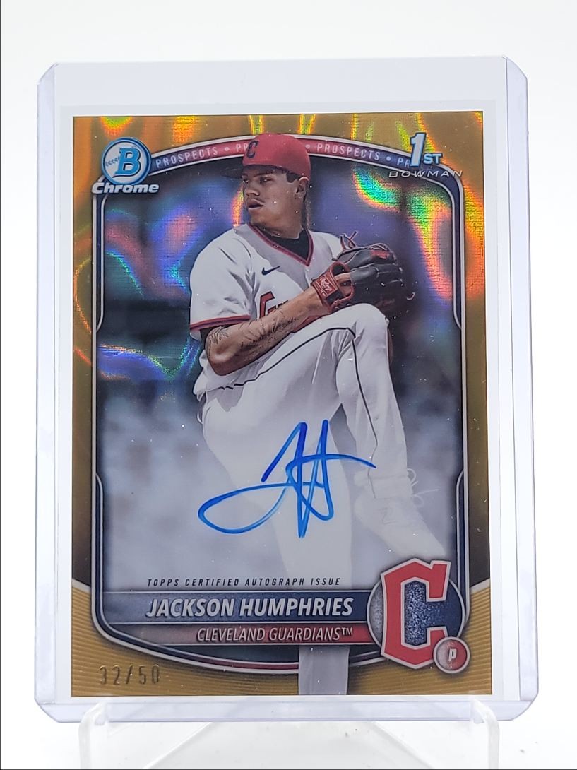 JACKSON HUMPHRIES 2025 BOWMAN CHROME 1ST GOLD LAVA REFRACTOR AUTO /50 Q4519