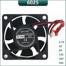 6025 DC Fans 3.7V 5V 9V-24V Brushless 2-Pin Silent Cooling Cooler Fan 60x60x25mm
