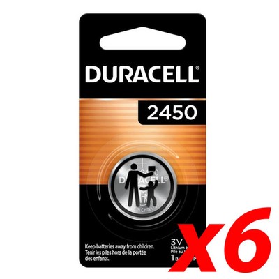 6 Packs DURACELL CR2450 ECR2450 3V Coin Cell Lithium Battery EXP. 03/2035