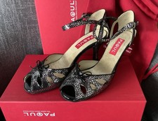 NEU Schwarz/Silber Paoul Tanzschuhe Damen Latein Gr. 36,5   Absatz 65mm