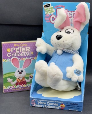 Vintage 1998 Gemmy Peter Cottontail Bunny Plush Easter Dancing Singing WORKS NEW