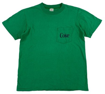Vintage Coca Cola  Delta Gamma Anchor Splash Pocket T-Shirt Adult Medium Green