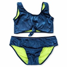 L' t Girls Sparkly Blue Velvet Bikini, 16