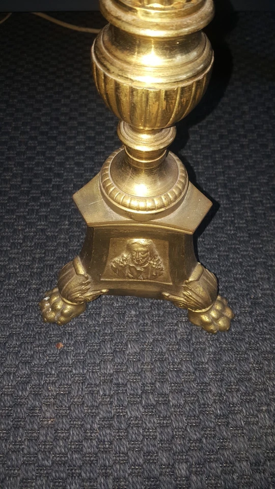 ancien chandelier bronze laiton - Photo 3/4