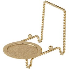 2 Pack Ornate Twisted Shiny Gold Toned Cup Saucer Stand 3H x 2.75W x 4D Inch