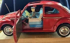 1960’s  Bandai Vintage VW Bug Battery Operated car with Driver, Doors, Sunroof