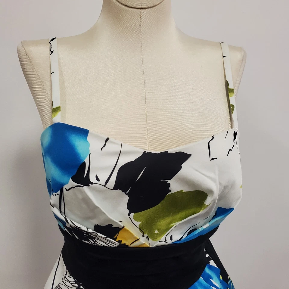 Vestido de cóctel IZ Byer California para mujer Preppy Y2K Babydoll talla 9 artístico floral Foto 2 de 4