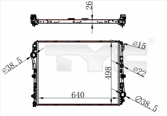 TYC Radiateur Eau Pour Mercedes-Benz GLC 250 D 4MATIC 300 De Vito Kasten - Photo 1/1