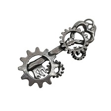 Steampunk Silver Gear Charm Pendant Heart Key Necklace Accessory