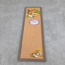 Vtg Mcm Cork Bulletin Board With Painted Vegetables Cooking Mushrooms 60's 70's