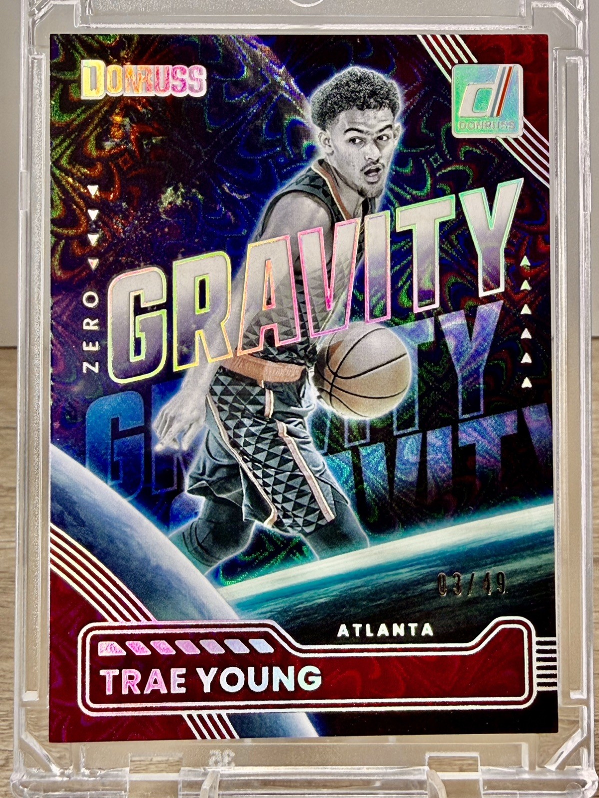 TRAE YOUNG 2025-26 PANINI DONRUSS #5 ZERO GRAVITY JAZZ /49 HAWKS