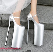 Women's 30cm Super High Heel Stiletto Buckle Platform Dance Pump Shoes Oversize