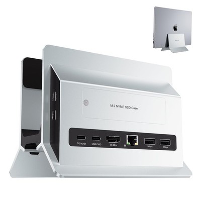 Vertical MacBook Docking Station, Docking Station for Mac mini with M.2 NVMe ...