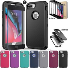For iPhone 8 7 6 6s Plus Heavy Duty Phone Case Rugged Cover / Screen Protector