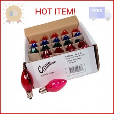 Creative Hobbies  Box of 25 Colored Light Bulbs, Random Blinking, 7 Watt, C7 Can