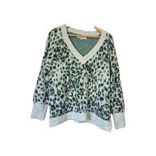 Loft Size Large Teal Long Sleeve V Neck Sweater Women