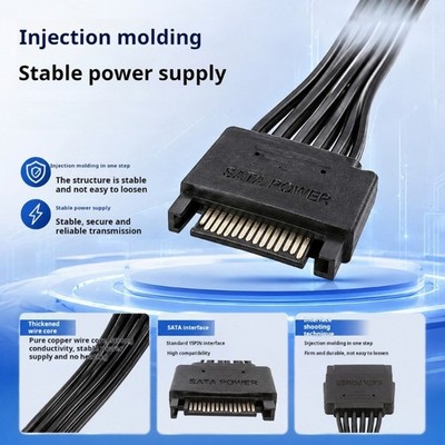 Excellent 15Pin Y Splitter Cord For PC Disk And Drive HDD Storage Cable