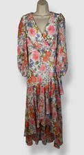 Eliza J Womens White Floral-Print High-Low Maxi Dress Size 4