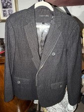 John Varvatos USA Textured Wool Blend Zip Front Blazer Size 40