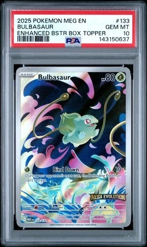 Pokemon Mega Evolutions Bulbasaur 133/132 Enhanced Topper Promo Stamped PSA 10