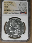 $1 2021-D Morgan Silver Dollar NGC MS70 First Day Issue Denver * AvenueCoin