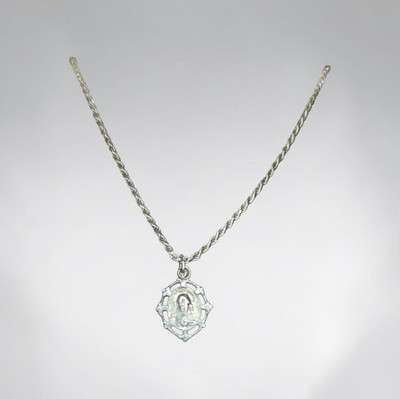 Fleur de Lis Point Skapulier doppelseitige Medaille Einzelhandel 84 $ Sterlingsilber 925