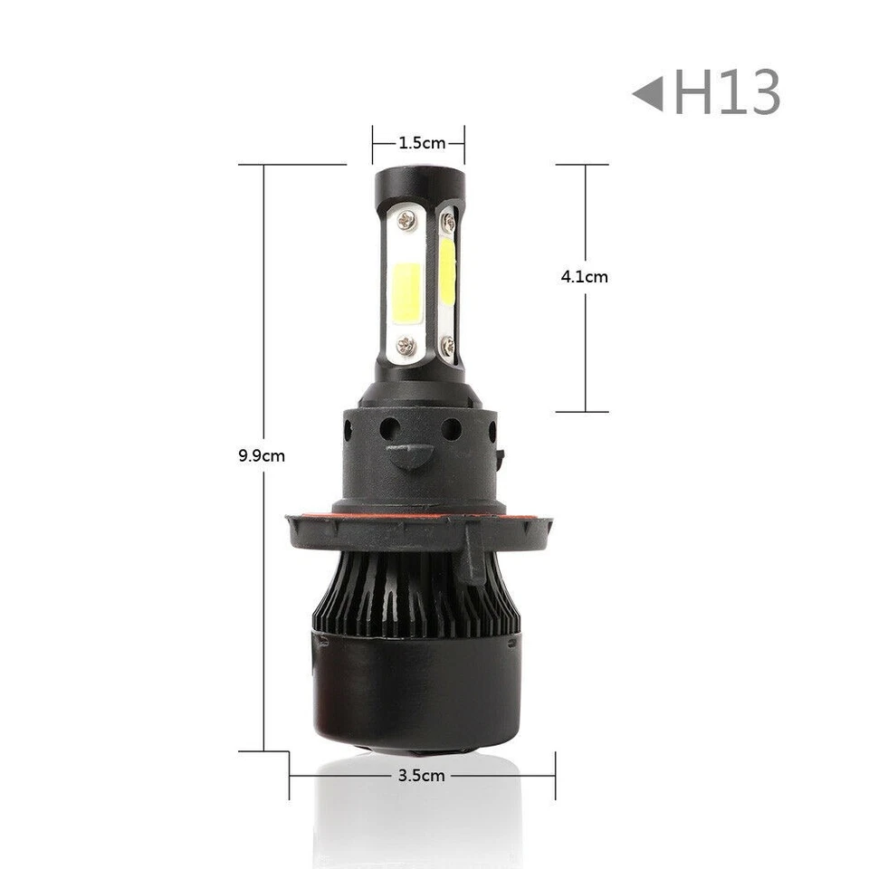 Lâmpada de farol de LED 4 lados H13 9008 para Ford F150 2004-2014 feixe alto baixo 6000K - Imagem 3 de 4