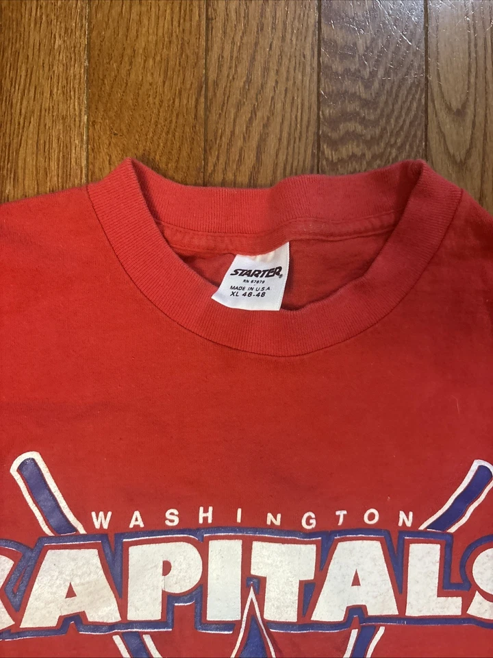 Camiseta de hockey vintage 1986 Washington Capitals NHL XL puntada única EE. UU. Starter Foto 3 de 4