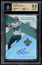 Drew Brees 2016 Panini Donruss Elite Monument Marks Auto 02/10 BGS 9.5 Gem Mint
