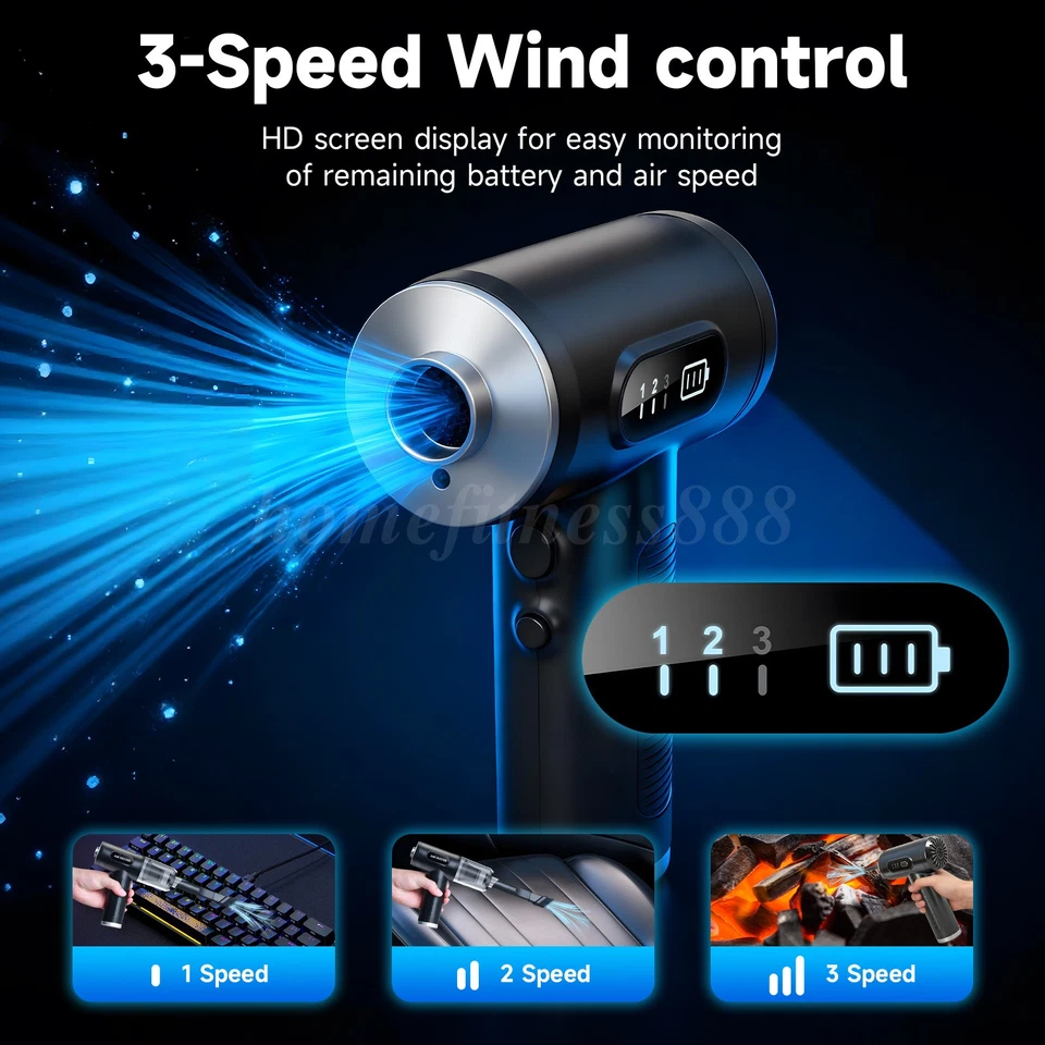 电动压缩空气除尘器280000RPM无绳清洁鼓风机适用于PC电脑 — 第 3/4 张图片