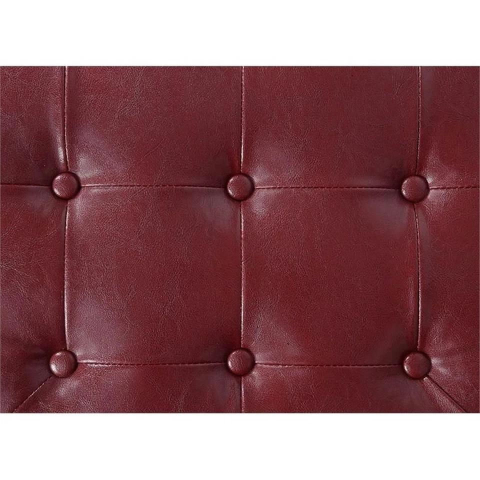 Convenience Concepts Designs4Comfort Round Shoe Ottoman in Red Fabric - Image 2 of 4